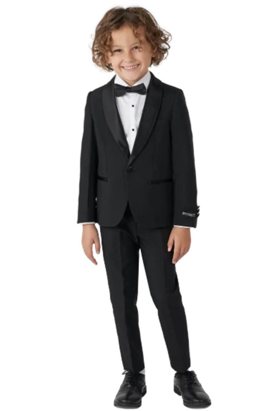 OPPOSUITS Kids' Jet Set Black Two-Piece Tuxedo Suit with Bow Tie 10Y Black NWT